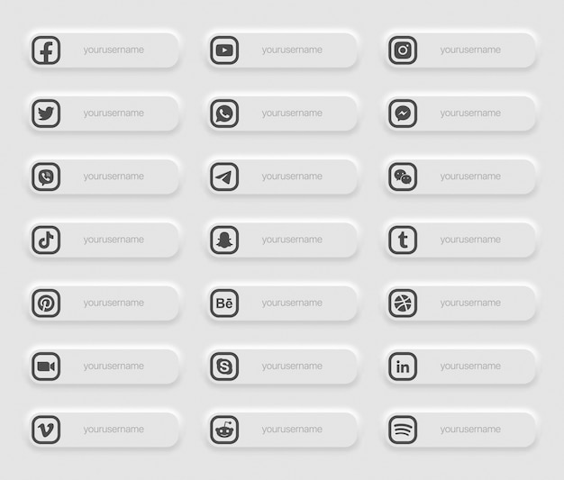 Vector banners popular social media lower third icons