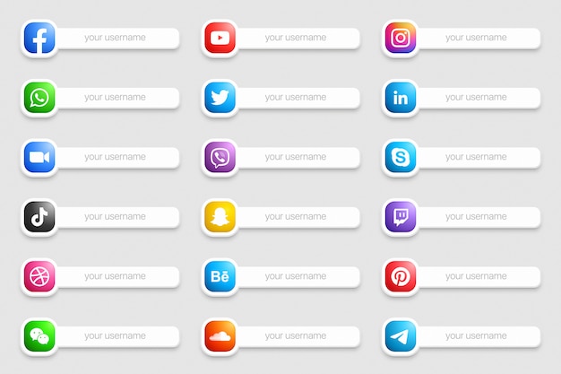 banners popular social media lower third icons