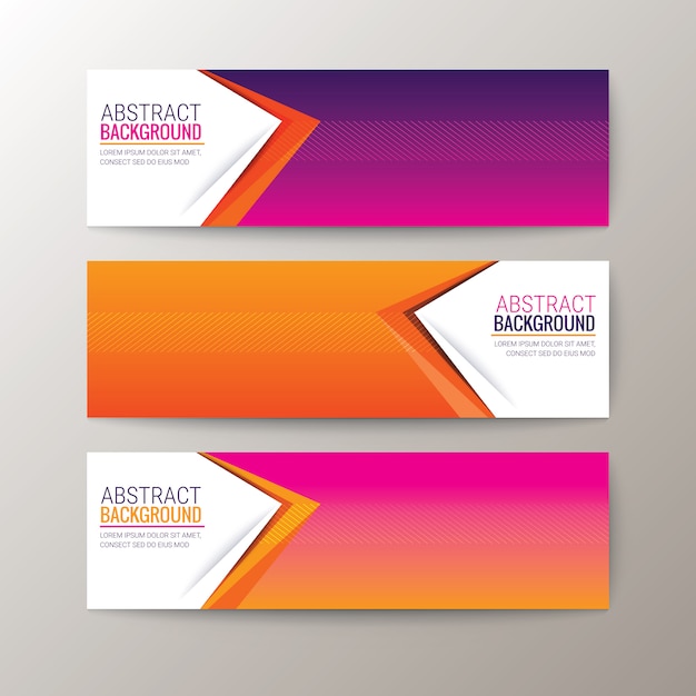 Banners template with abstract triangle shape pattern 