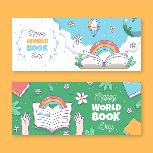 Banners template with world book day