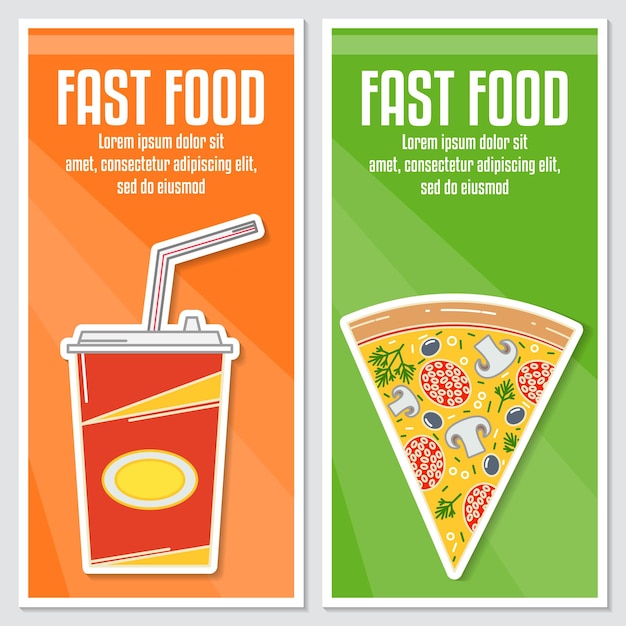 Banners van fastfoodontwerp