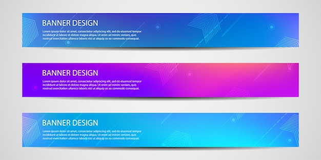 Banners with colorful geometric background vector illustrations