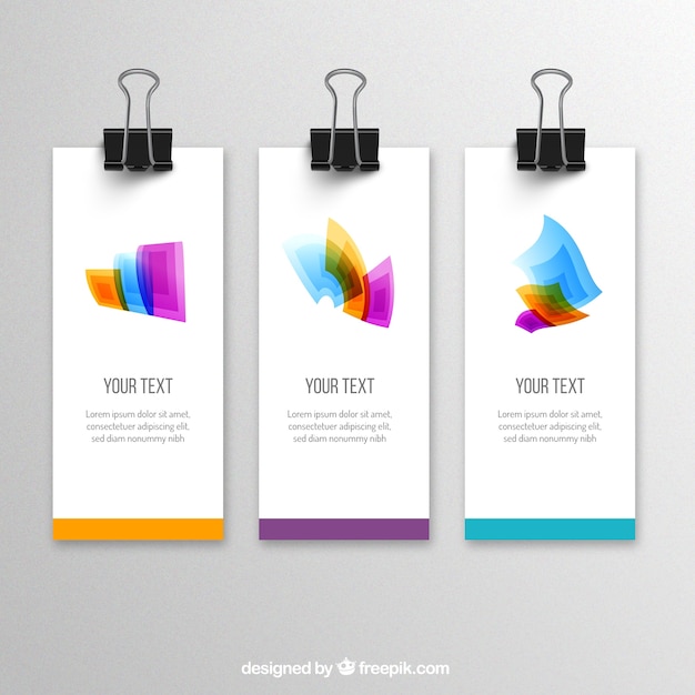 Banners with colorful shapes