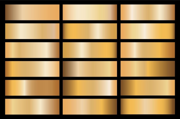 Banners with gold and bronze gradient texture backgrounds. website headers.