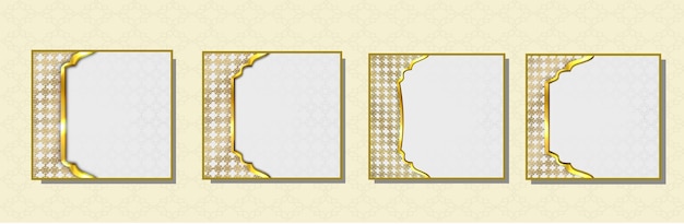 Banners with gold and white bows and the 3d design middle east ornament on them