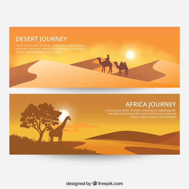 Vector banners with nature landscape