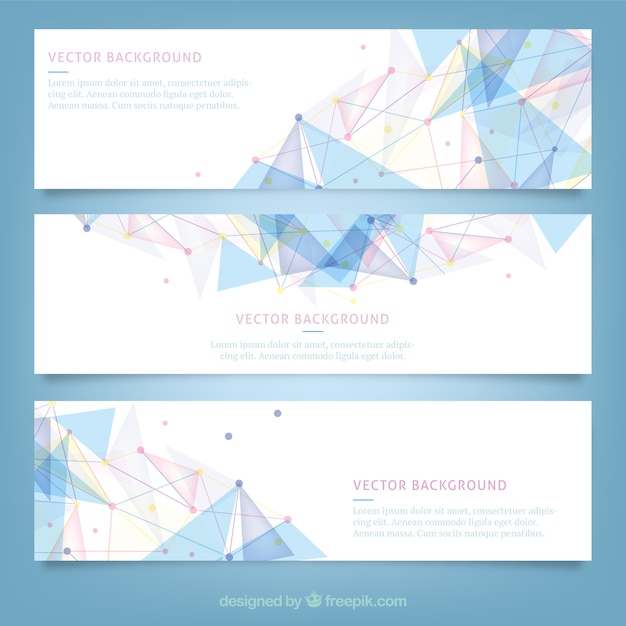 Vector banners with polygonal design