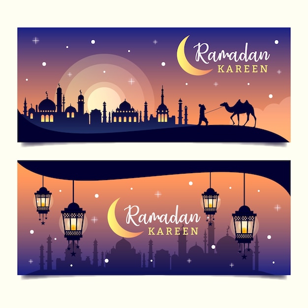 Banners with ramadan theme