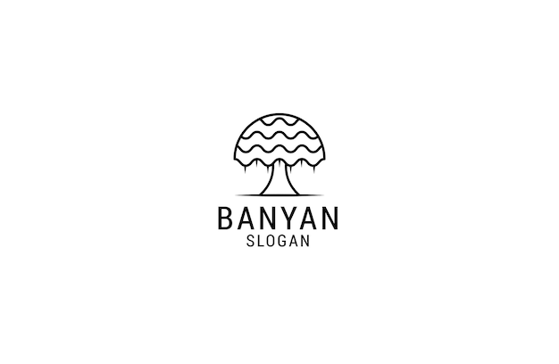 Шаблон логотипа Banyan. роскошь, премиум вектор