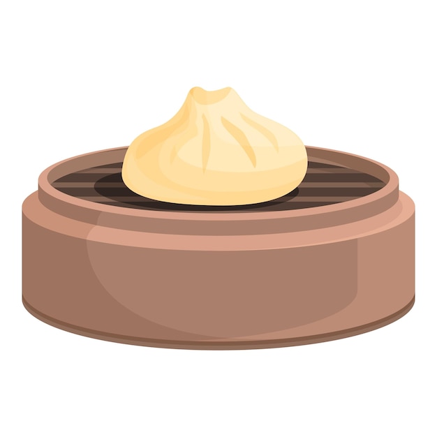 Bao baozi icon cartoon vector Asian steamed Plate food