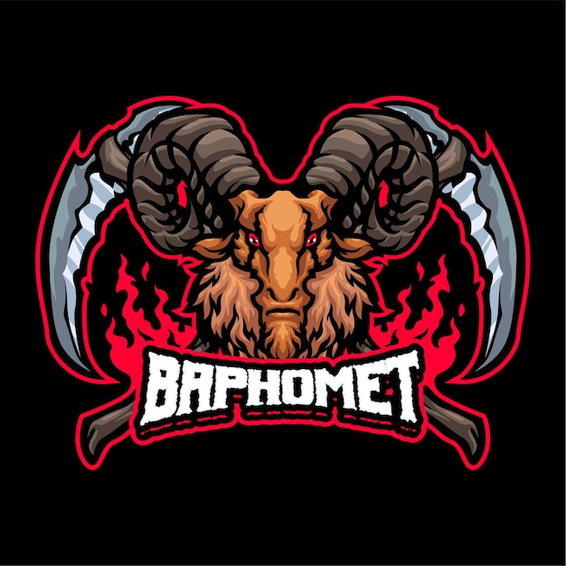 Baphomet mascotte logo sjabloon