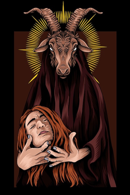 Baphomet met hoofd vectorillustratie