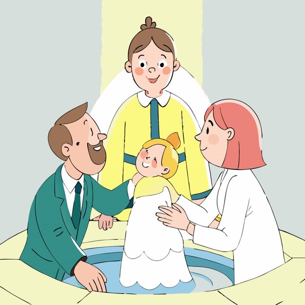 Vector baptism cartoon cartoon vector