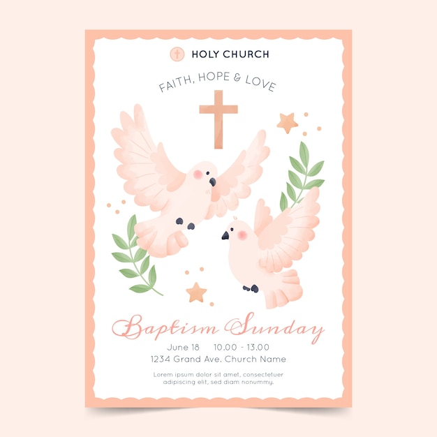 baptism ceremony poster template
