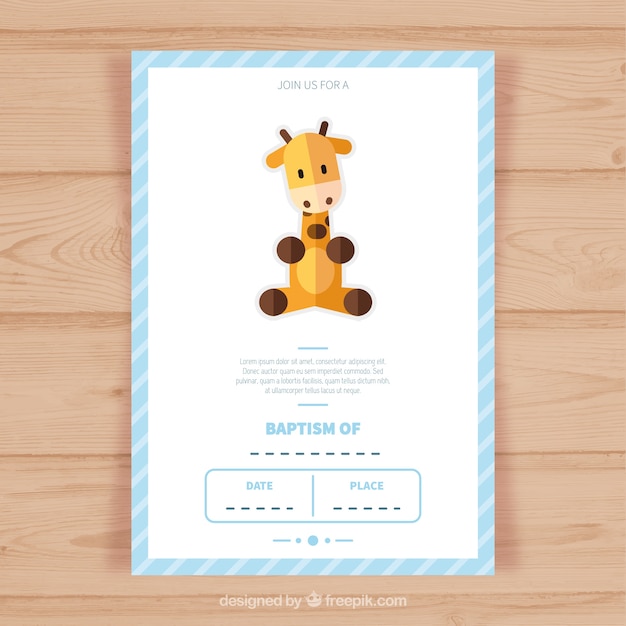 Baptism invitation card template