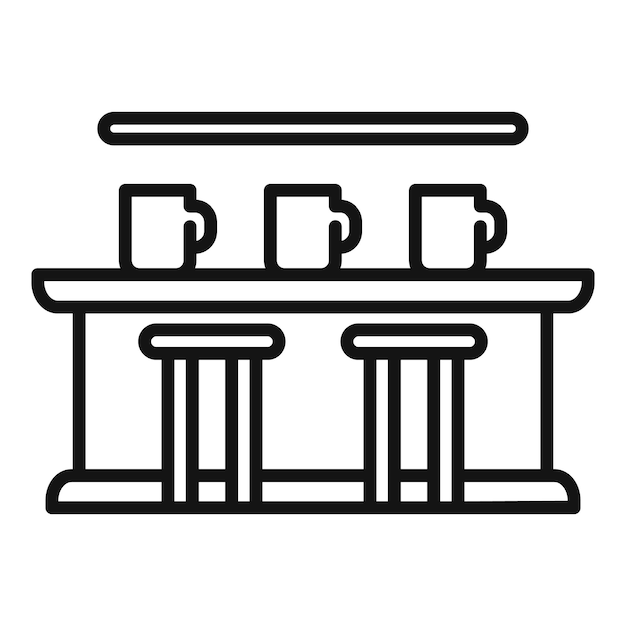 Bar Bureau pictogram overzicht vector Cafe pub Eten drinken