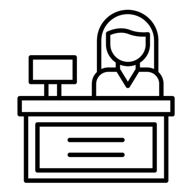 Bar Cashier Vector Illustration Style