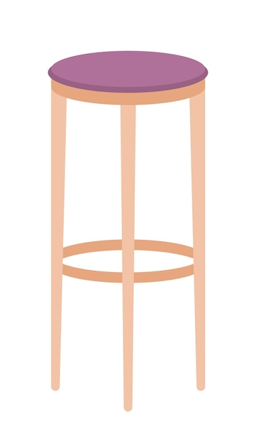 Bar chair semi flat color vector character