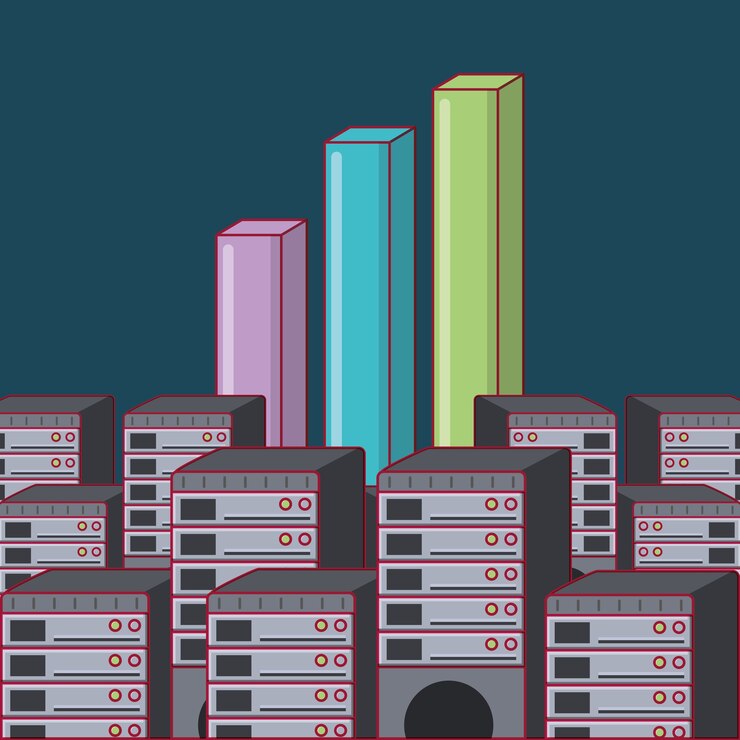 Vector bar chart and data servers 