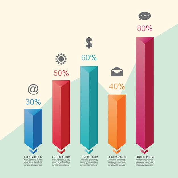 막대 차트 그래프 다이어그램 통계 비즈니스 Infographic 일러스트 템플릿