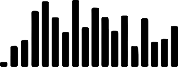 Bar chart icon black silhouette with transparent background