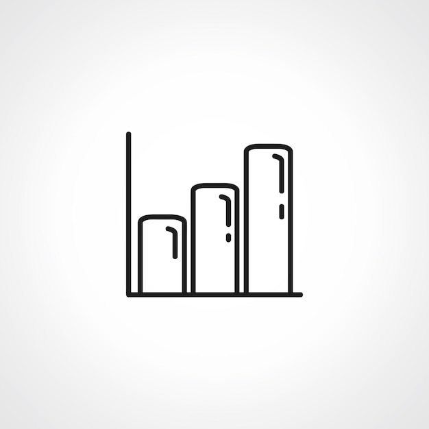 bar chart line icon growing graph outline icon