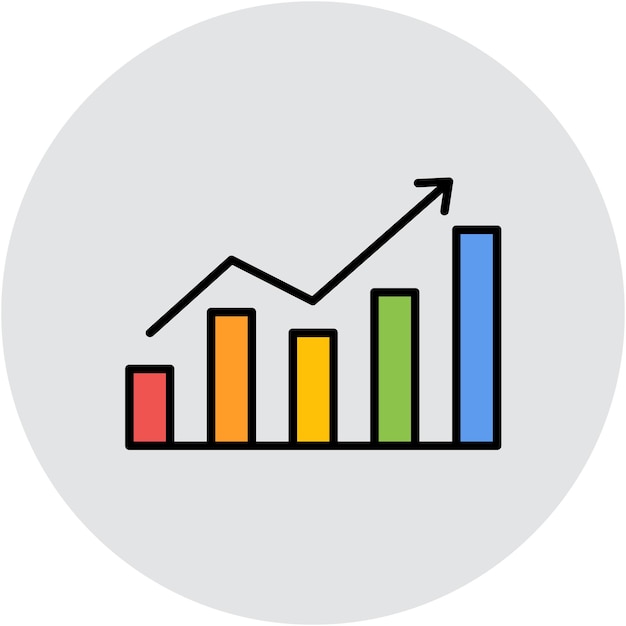 Bar Chart Vector Illustration Style