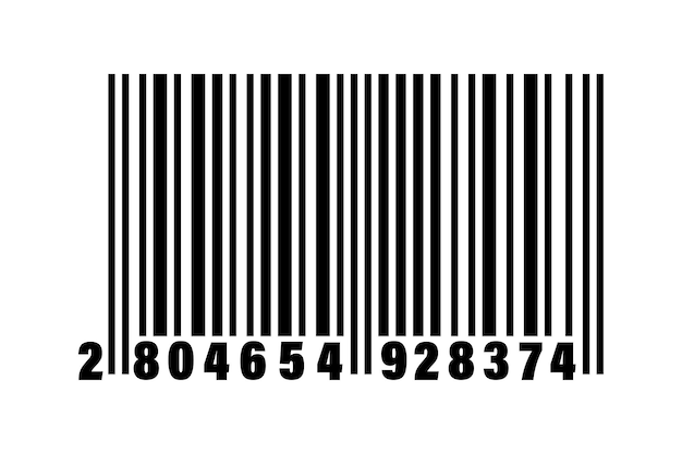 Значок штрих-кода Черный штрих-код на белом фоне Вектор иллюстрации Белый фон изолирован Вектор значка символа знака Значок штрих-кода Значок информации Вектор линии Модный плоский стиль EPS 10