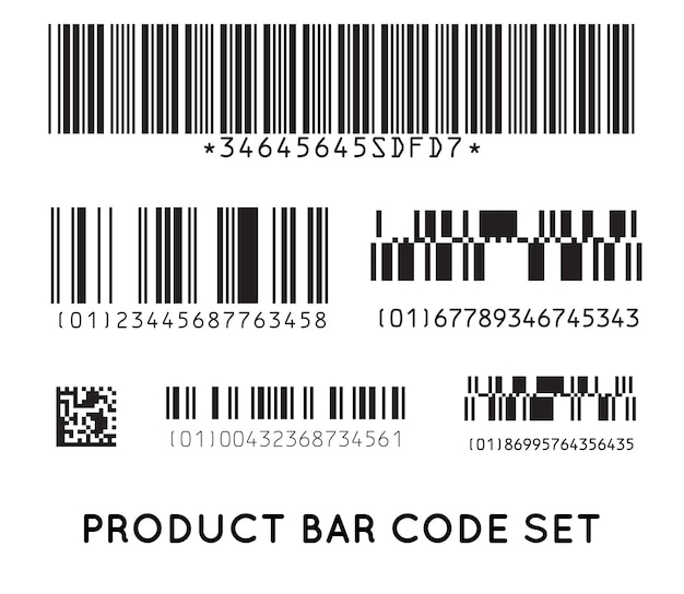 Vector bar code icon set of modern flat barcode can be use as a template for products mockup vector