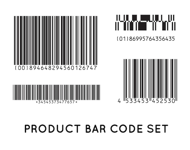 Bar code icon Set of Modern Flat Barcode Can be use as a template for Products Mockup Vector