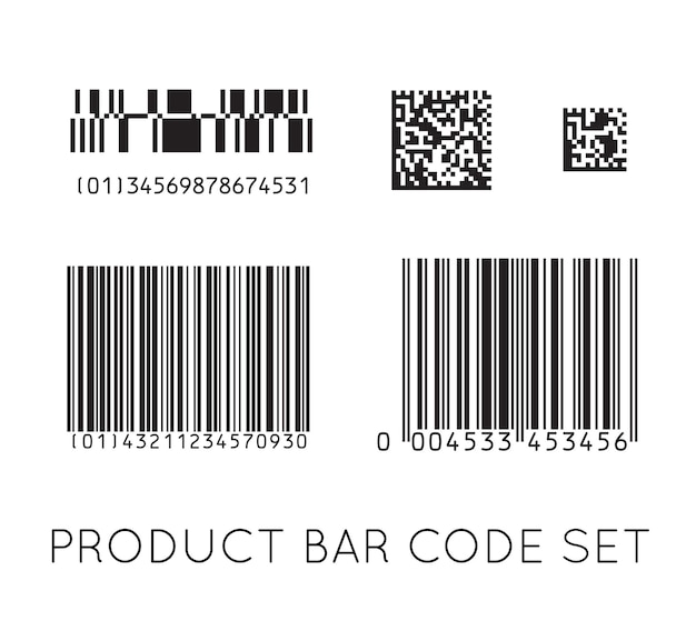 Bar code icon Set of Modern Flat Barcode Can be use as a template for Products Mockup Vector