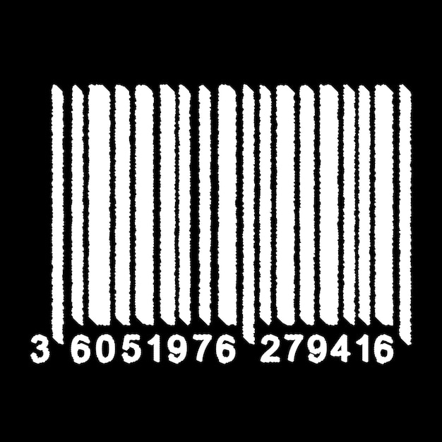 Штрих-код, изолированные на черном фоне. универсальный код сканирования продукта в стиле каракули. вектор значок дизайн элемент рисованной.