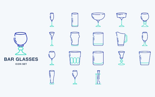 Bar glasses vector icon