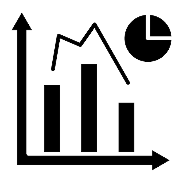 Bar Graph Glyph Solid Black Illustration