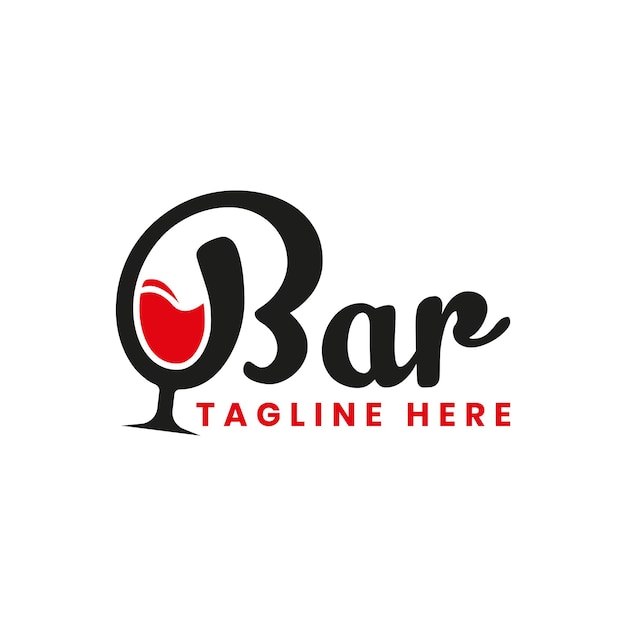 Bar logo belettering vector ontwerpsjabloon