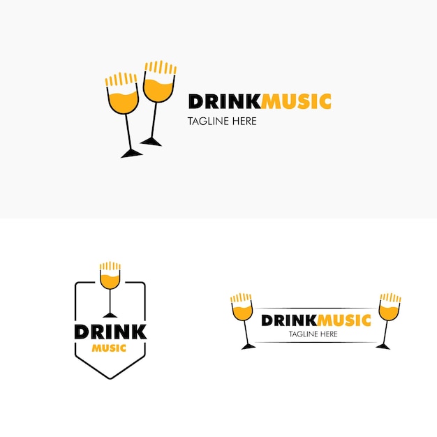 Bar logo Drank en muziek logo sjabloon hotel logo ontwerp Bar logo ontwerpsjabloon