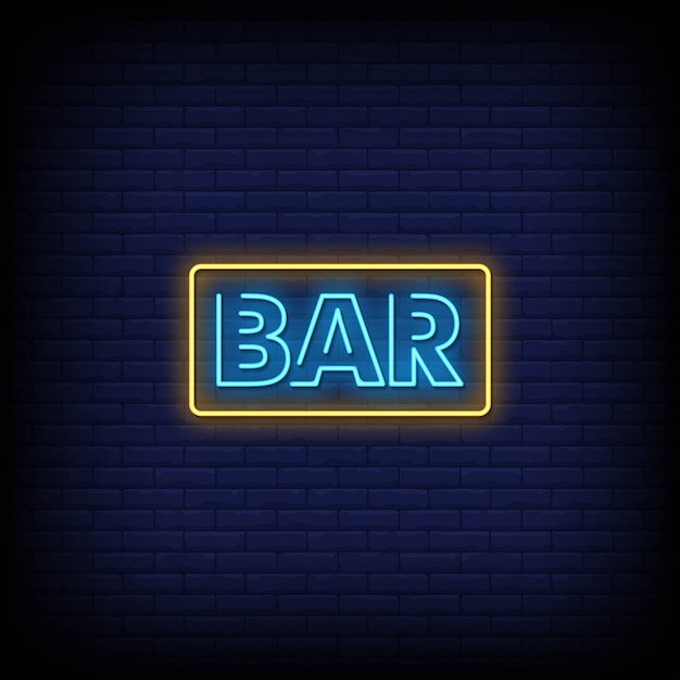 Bar neon signs style tekst