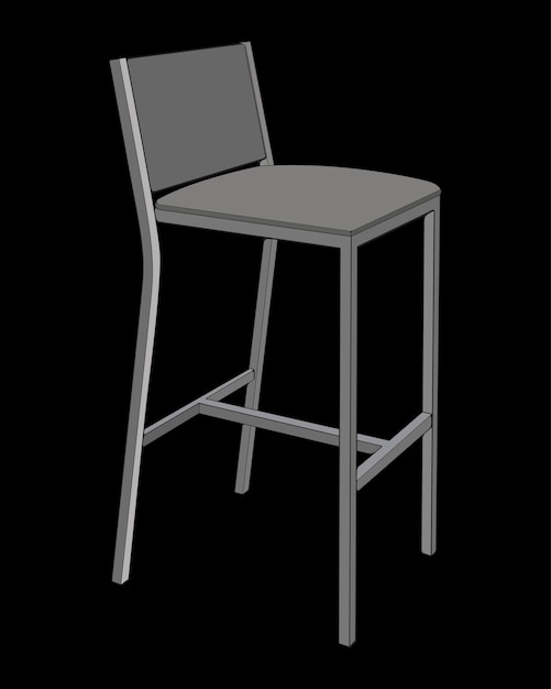 Bar stool perfect coloring vector Vector art customizable illustration Night club drinking establish
