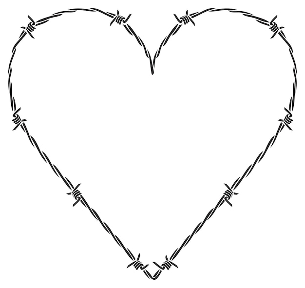 Barb or barbed wire heart