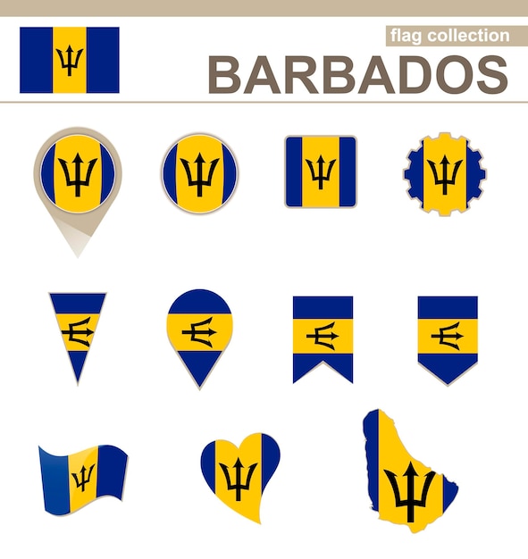 Collezione di bandiere barbados, 12 versioni