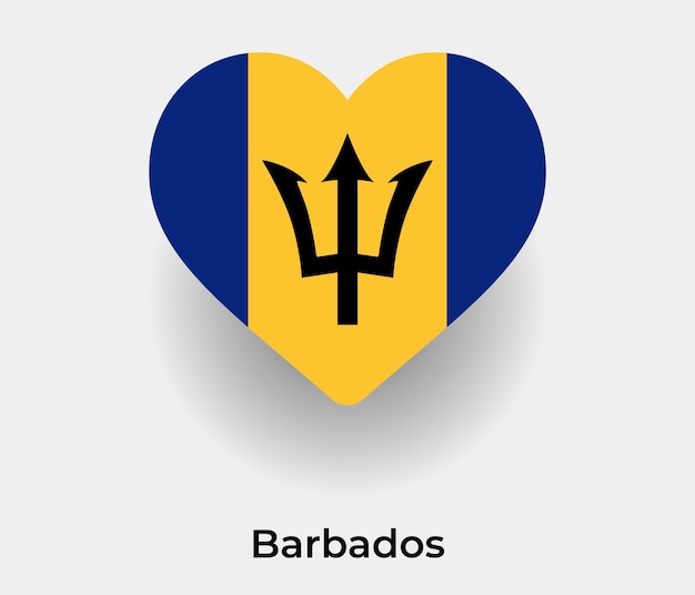 Barbados flag heart shape icon vector illustration