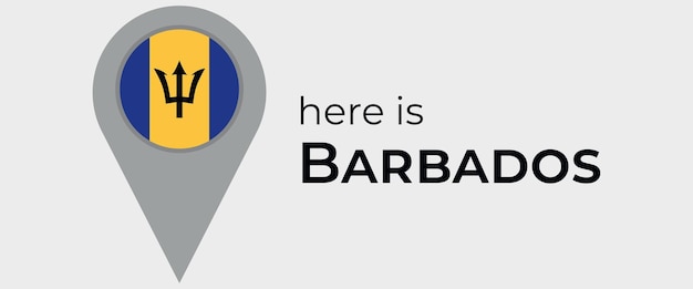 Barbados map marker icon here is barbados vector illustration