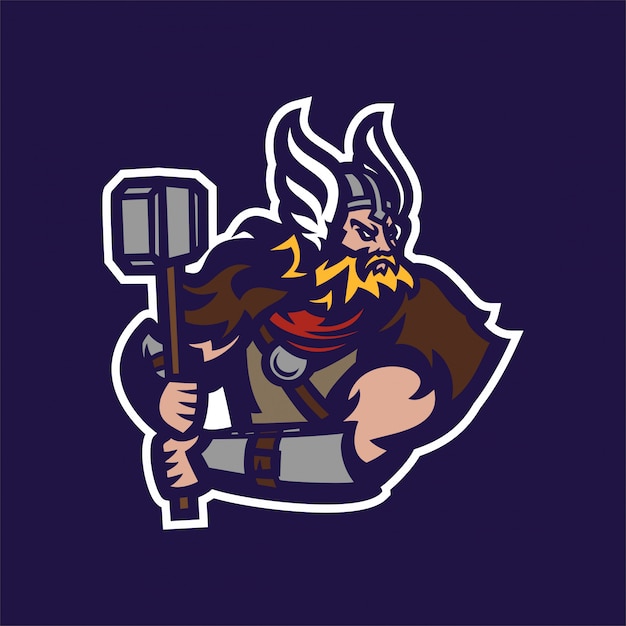 barbarian knight viking esport gaming mascot logo template