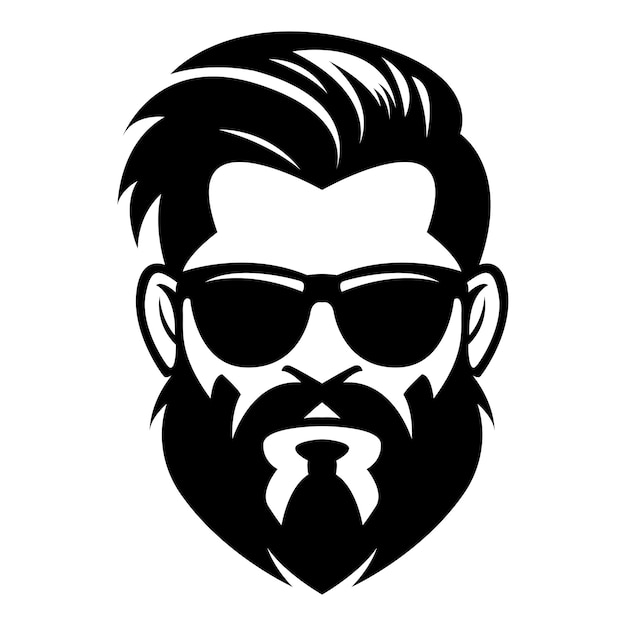 barbarian wearing sunglasses iconic logo vector illustration