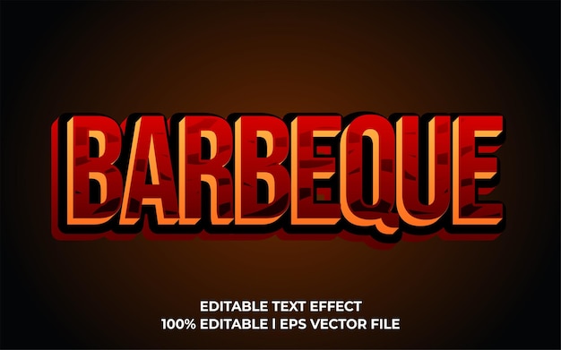 Barbecue 3d tekst effect bewerkbare tekst voor sjabloon kop