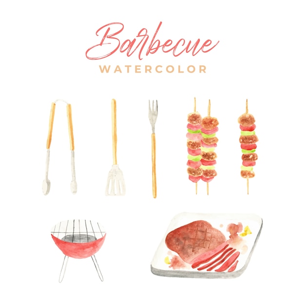 Barbecue aquarel