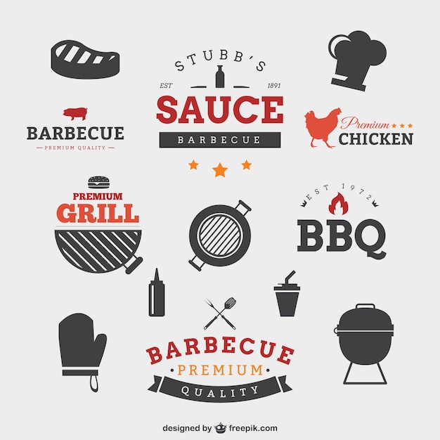 Vector barbecue badges