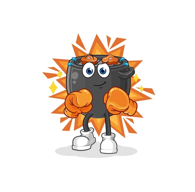 Barbecue boxer character cartoon mascot vector
