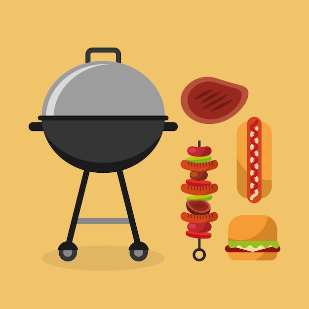 barbecue celebration concept icons