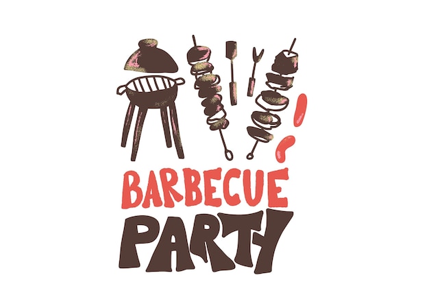 Barbecue composition with text Vector design